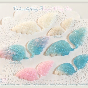 Colorshifting Angel Wing Set - Hairclip or Rings set - Sweet Lolita/Kawaii Fashion