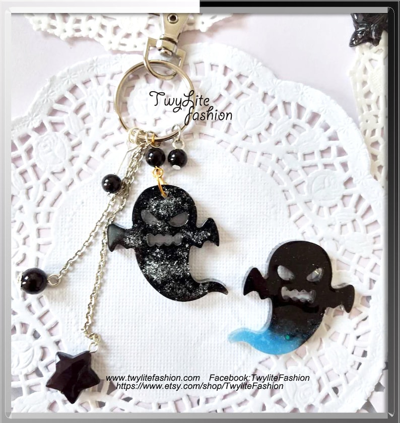 Scary Cute Ghost Keychains Halloween Accessories Gothic Etsy