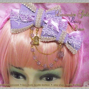 Classic Gold Lacy Bow Classic Lolita/Sweet Lolita/Gothic Lolita/Hime Lolita Style image 1