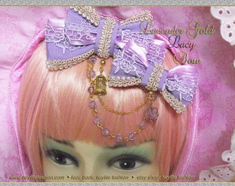 Lazo de encaje dorado clásico - Estilo Lolita clásica/Lolita dulce/Lolita gótica/Lolita Hime