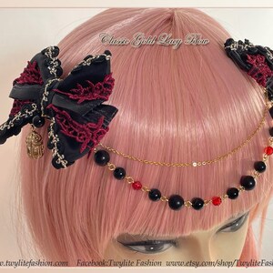 Classic Gold Lacy Bow Classic Lolita/Sweet Lolita/Gothic Lolita/Hime Lolita Style image 7