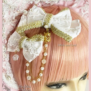 Classic Gold Lacy Bow Classic Lolita/Sweet Lolita/Gothic Lolita/Hime Lolita Style image 5