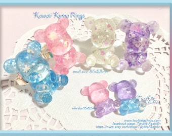 Kawaii Kuma Rings - Sweet Lolita/Fairykei/Decorakei/Harajuku Style