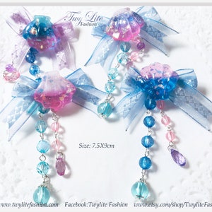 Pastel Ocean Themed Hairclips - Seashells, Sea Stars, Dolphins Hair clip - Lolita/Fairykei/Harajuku/Kawaii Fashion Style