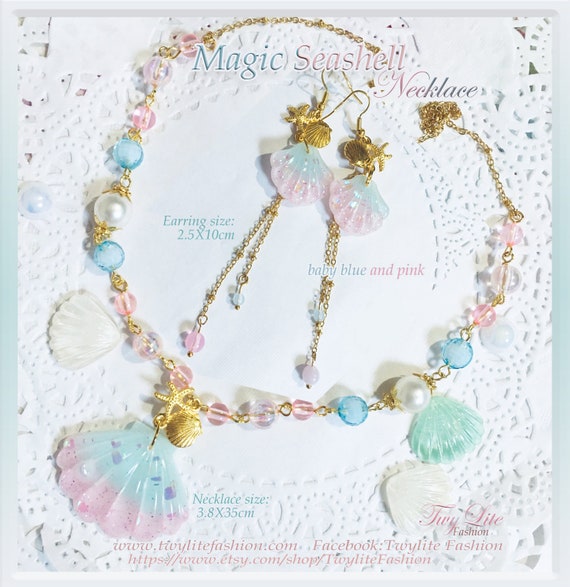 Magic Seashell Necklace Cute Resin Necklace for Sweet Lolita