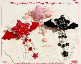 Bling Bling Star Wing Dangles Hairclip-Sweet Lolita/Kawaii/Harajuku Fashion Style