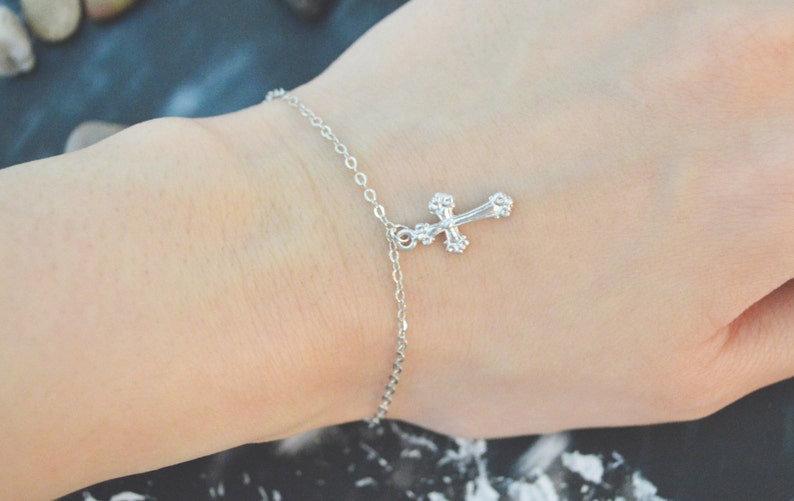 C178 Cross Bracelet Religious Bracelet Simple Bracelet Etsy