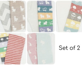 Toallitas para bebé, juego de 2, toallitas reutilizables, minitoalla, muselina japonesa supersuave de 4 capas, pañuelo