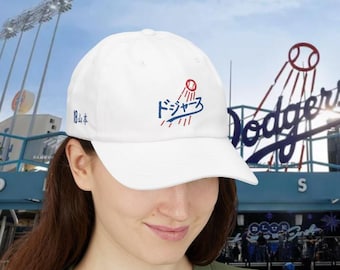 LA Dodgers Cap, Japanese Logo,  18 Yamamoto in Japanese Letter, Unisex, Classic Dad Cap, 100% cotton, Embroidery