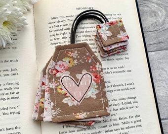 Tea bag bookmark, floral bookmark, tea and book gift, gift for readers, quirky bookmark, small gift for her, bookworm gifts