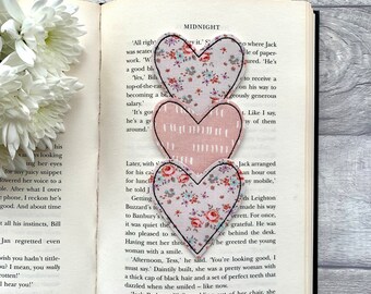 Floral heart bookmark, romantic reader gifts, bookworm gifts, book gifts for her, valentines gift for book lovers