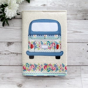 A5 fabric notebook cover, campervan notebook, reusable book cover, gift for friends, leavers gift, travel gift image 4
