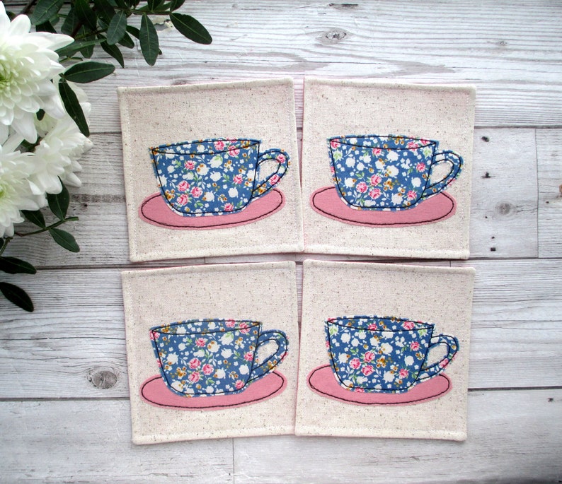 Fabric coaster set new home gift for tea and coffee lovers Etsy