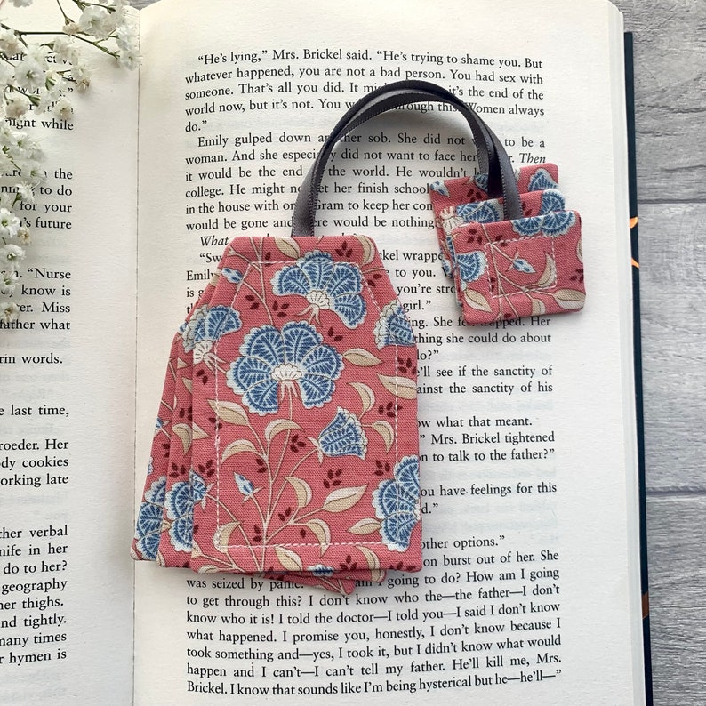 Tea bag bookmark, tea bag gift, book and tea lover gifts, book marks for her, unique fabric book marker, birthday gift, reading gifts image 3