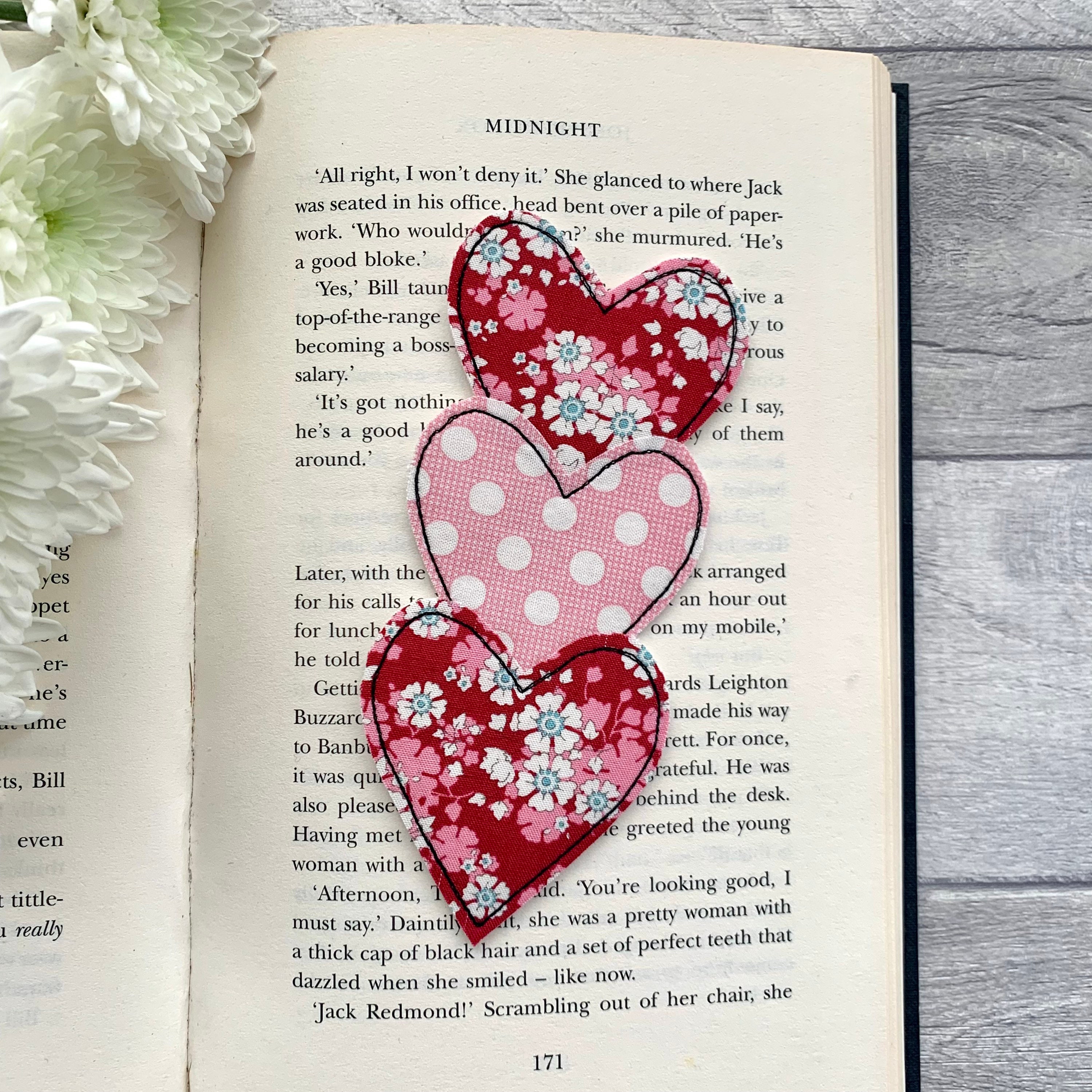 Heart Love Velvet Ribbon Bookmark - The Pink Room Co Exclusive