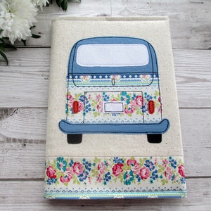 A5 fabric notebook cover, campervan notebook, reusable book cover, gift for friends, leavers gift, travel gift image 6