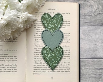 Heart bookmark, fabric bookmark, romantic gift idea, literary gifts for women, book gifts for book lovers, heart gifts for her