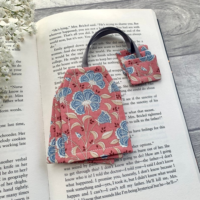 Tea bag bookmark, tea bag gift, book and tea lover gifts, book marks for her, unique fabric book marker, birthday gift, reading gifts image 2