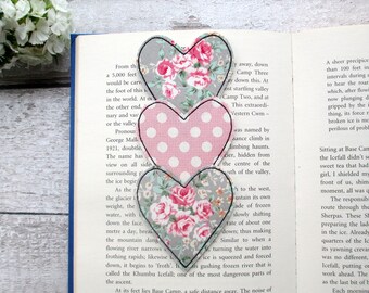 Heart bookmark, fabric bookmark, romantic gift idea, literary gifts for women, book gifts for book lovers, heart gifts for her