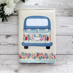 A5 fabric notebook cover, campervan notebook, reusable book cover, gift for friends, leavers gift, travel gift image 7