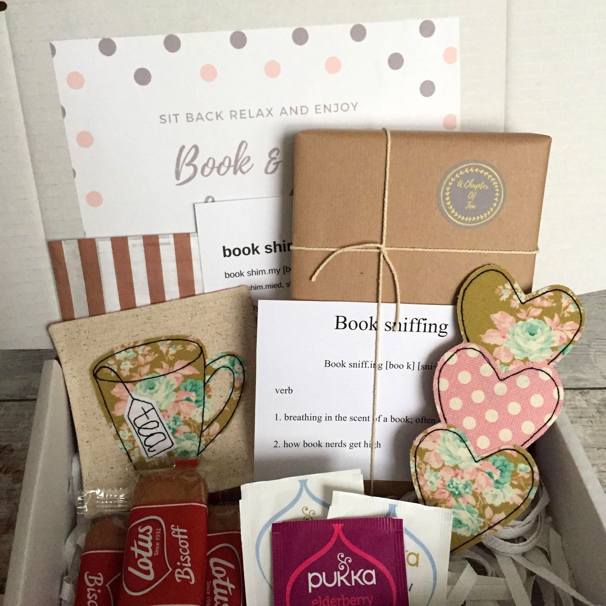 Ultimate book and tea surprise box, book gift box hamper, isolation b…