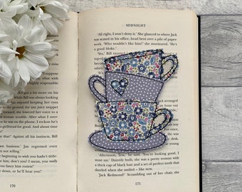 Tea cup bookmark, quirky bookmark, book gifts for book lovers, book gift for her, bookworm gifts, bookmarks for friends, tea and books