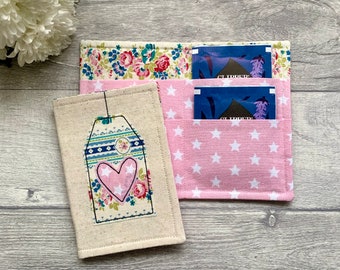 Tea bag wallet, travel tea bag holder, birthday tea gift for her, tea storage, tea lover gifts, fabric wallet
