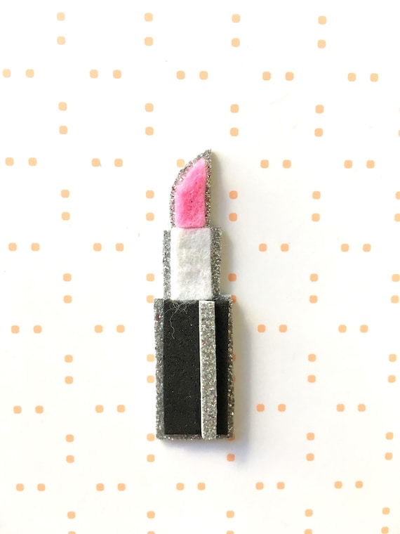 Fashion Jewelry Pink and Blue Lipstick Brooch Amazon.com: Reizteko Hot Lips Lipstick Rhinestone Brooch Pin  main image 3