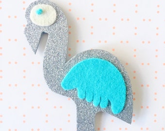 Flamingo Brosche - Filz Brosche - glitzernden Brosche - Glitzer-Brosche - vogelbrosche - Flamingo-Geschenk - Flamingo Schmuck