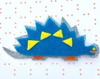 Blaue Dinosaurier Brosche - Dinosaurier-Brosche - Kinder