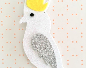 Cockatoo brooch - bird brooch - animal brooch - bird jewellery - bird jewelry - australian gift - bird gift