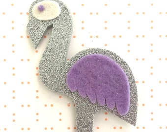 Flamingo Brosche - Filz Brosche - glitzernden Brosche - Glitzer-Brosche - vogelbrosche - Flamingo-Geschenk - Flamingo Schmuck