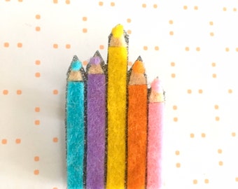 Pencil brooch - teacher brooch - pencil jewellery - pencil jewelry - artist gift  - gift for artist - teacher gift - teacher jewellery