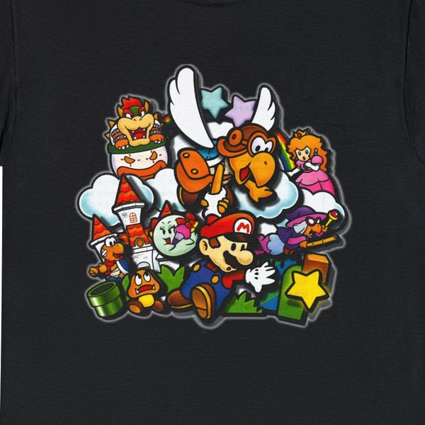 Paper Mario Gang (Inspired by the Paper Mario N64 Videogame) Adult Unisex Heavy Cotton Tee