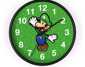 Reloj de pared de Luigi (inspirado en Paper Mario)