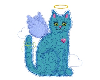 AccuQuilt Calico Cat single 4 applique embroidery design. Hoop size is 5" X 5". Instant download now available.