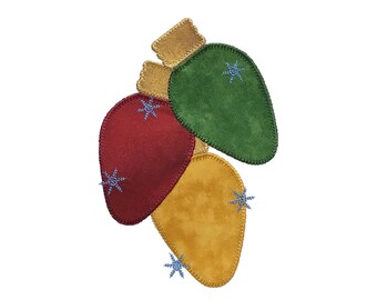 Bulb Bunch applique design. Instant download available. Hoop size is 5” X 7”.