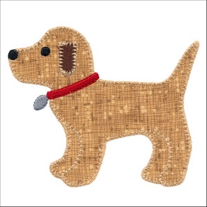 AccuQuilt Gingham Dog applique embroidery design set. Instant download now available. Hoop size is 4&quot; X 4.75&quot; or larger.