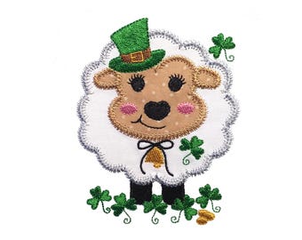 Baby Zoo Irish Sheep applique design. Instant download available. Hoop size is 4” X 5”.
