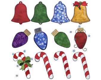 Jolly Medley applique design set. Instant download available. Hoop size is 5” X 6”.