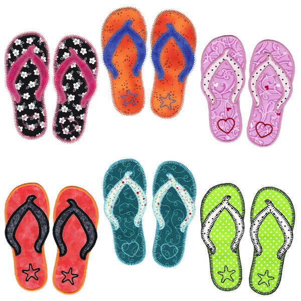 Flip Flop Applique - Etsy