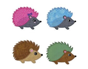 Hedgehog applique design set. Instant download available. Hoop size is 5” X 6”.