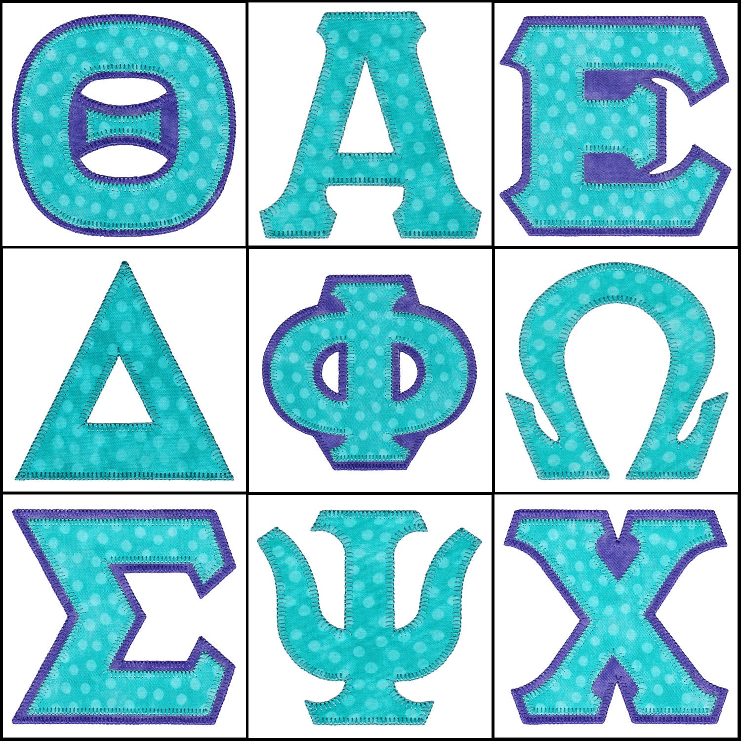 Greek alphabet 1 applique embroidery design set instant  etsy