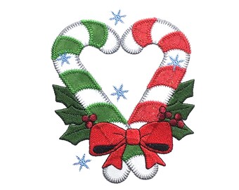 Candy Cane Love applique design. Instant download available. Hoop size is 5” X 6”.