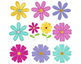 Studio Flower Petals (large) appliqué embroidery design set. Instant download available. Hoop size is 7” X 11.25”.