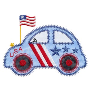 AccuQuilt Cute Car 4 applique embroidery design. Actual design size is 6 X 5. Instant download now available. image 1