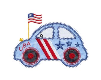 AccuQuilt Cute Car 4 applique embroidery design. Actual design size is 6" X 5". Instant download now available.