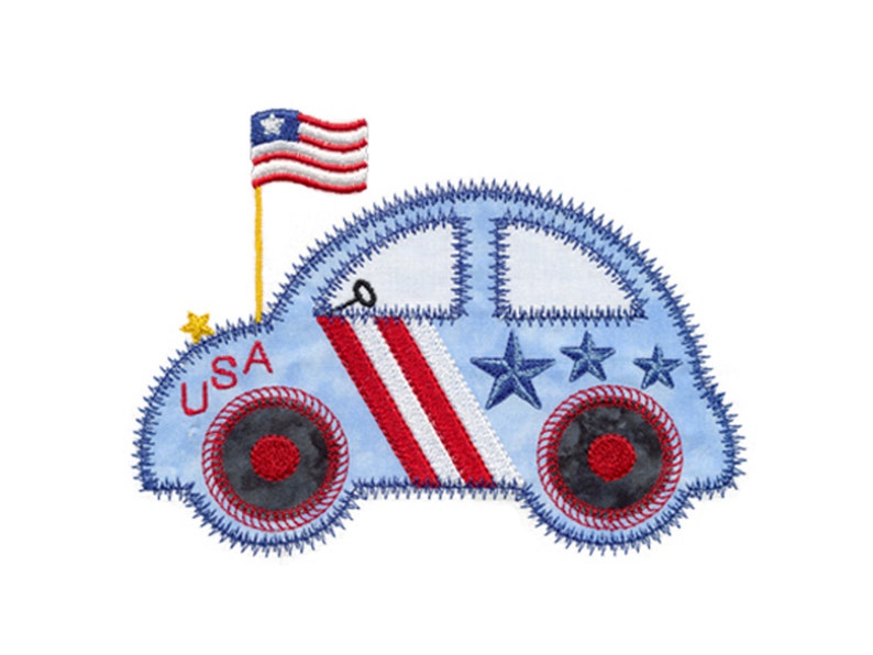 AccuQuilt Cute Car 4 applique embroidery design. Actual design size is 6 X 5. Instant download now available. image 1