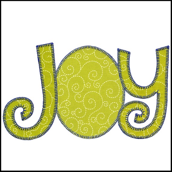 Joy 1 applique machine embroidery design set. Instant download Etsy