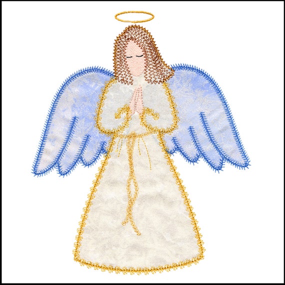 Angel applique machine embroidery design. Actual design size Etsy